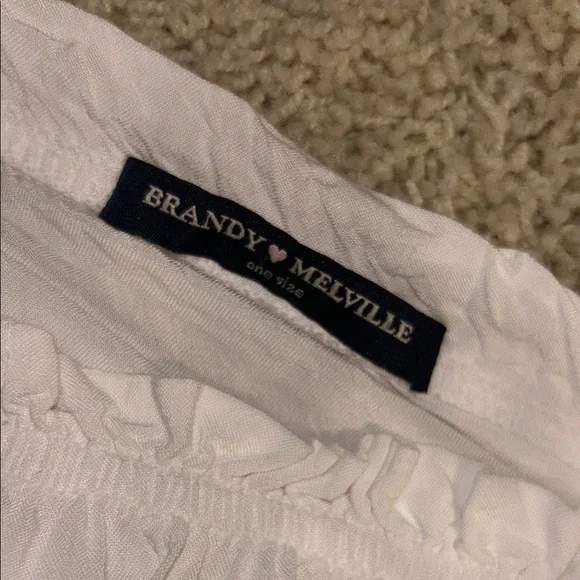 Brandy Melville Off-Shoulder Blouse in White - Picture 2 of 3